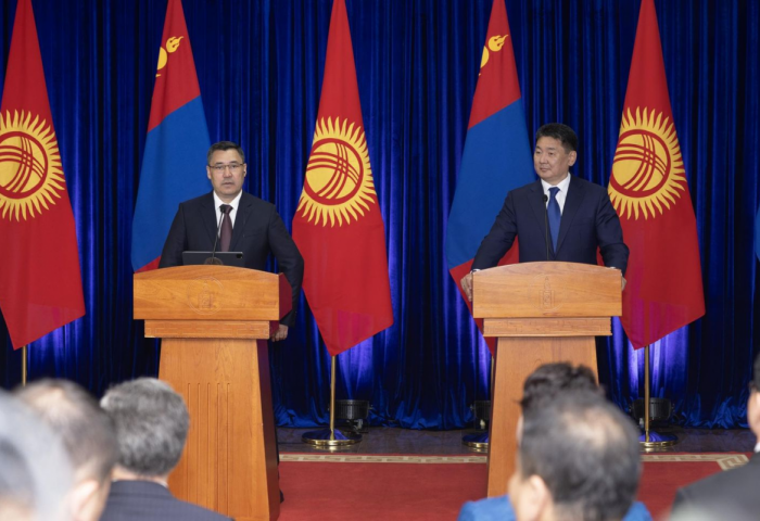 Монгол Улсын Ерөнхийлөгч У.Хүрэлсүх, Бүгд Найрамдах Киргиз Улсын Ерөнхийлөгч С.Н.Жапаров нар мэдээлэл хийв